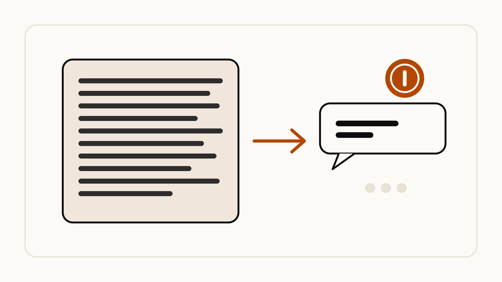 A long block of chat text reduced to a short two-line reply next to a coin
